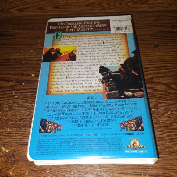 The Princess Bride (from 1987) MGM Family Edition (VHS, 1998) w/ Clamshell Case - Picture 2 of 8